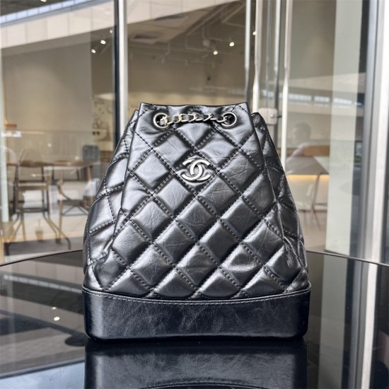 CHANEL  Backpack 003 Oil Wax Rhombus Backpack Cowhide Chain Backpack