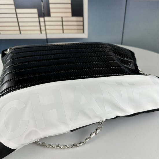 CHANEL  Backpack 002 Chanel Nylon Backpack Black And White