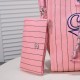 Chanel Canvas Calfskin Striped Medium Deauville Tote in Pink