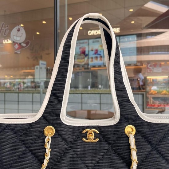 Chanel Coco Beach Tote Handbag in Black