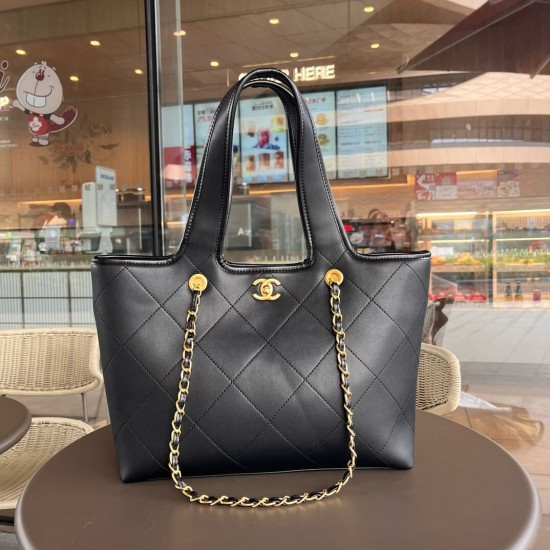 Chanel Coco Beach Tote Handbag in Black