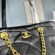 Chanel Club Monaco Shopping Tote Quilted Lambskin Large in Black