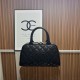 Chanel Matelasse Caviar Leather Bowling Handbag in Black