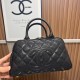 Chanel Matelasse Caviar Leather Bowling Handbag in Black