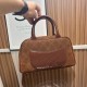 Chanel Matelasse Caviar Leather Bowling Handbag in Mocha