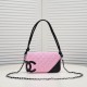 Chanel Cambon Pochette Quilted Leather in Pink