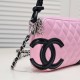 Chanel Cambon Pochette Quilted Leather in Pink