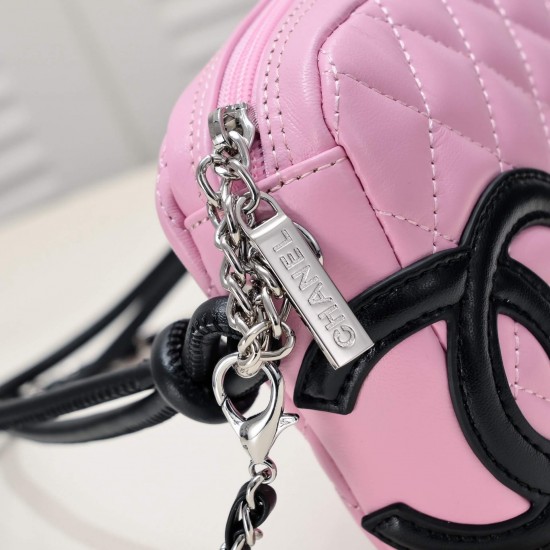 Chanel Cambon Pochette Quilted Leather in Pink