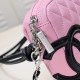 Chanel Cambon Pochette Quilted Leather in Pink