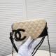 Chanel Cambon Pochette Quilted Leather in Beige