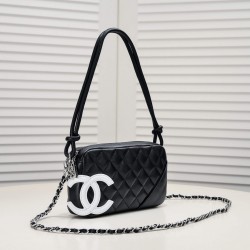 Chanel Cambon Pochette Quilted Leather in Black