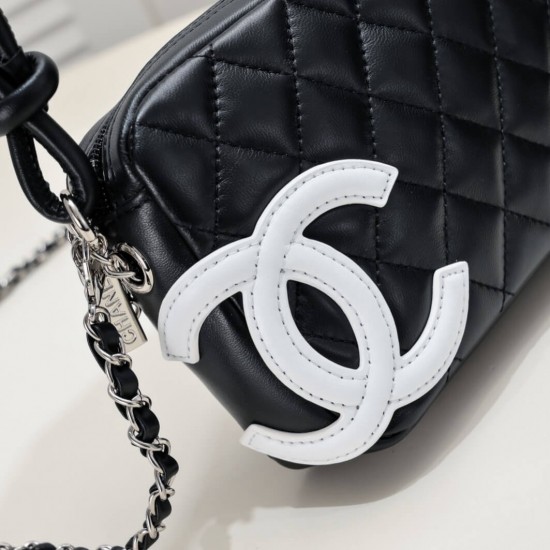 Chanel Cambon Pochette Quilted Leather in Black