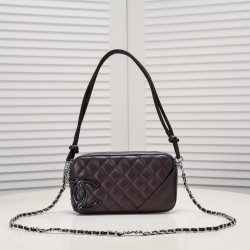 Chanel Cambon Pochette Quilted Leather in Brown