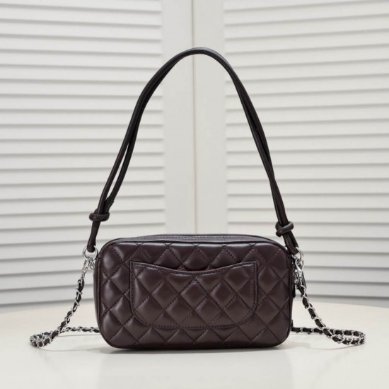 Chanel Cambon Pochette Quilted Leather in Brown