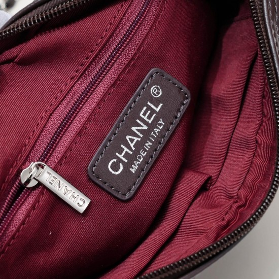 Chanel Cambon Pochette Quilted Leather in Brown