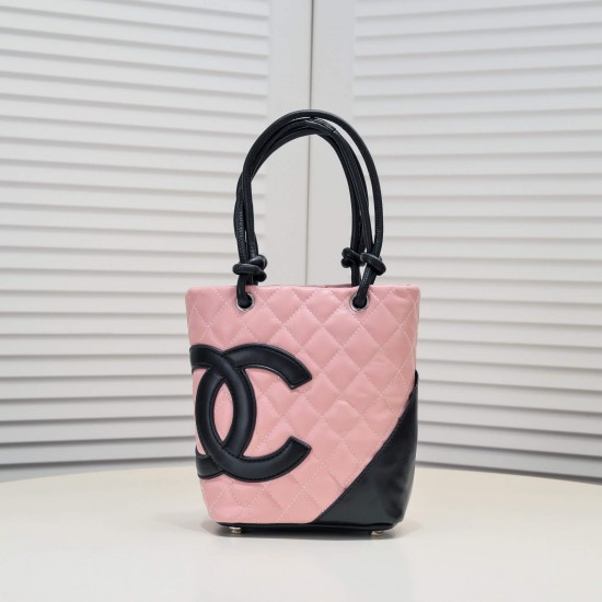 Chanel Cambon Tote Shopping Bag in Pink