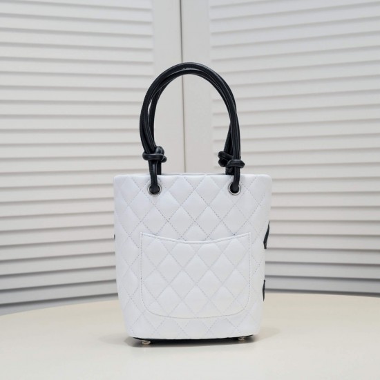 Chanel Cambon Tote Shopping Bag in White