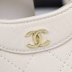 Chanel Leather CC Shoulder Bag in White