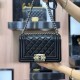 Chanel Boy Flap Mini in Quilted Lambskin - Black with Silver Hardware