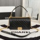 Chanel Boy Flap Medium in Quilted Lambskin - Black with Gold Hardware