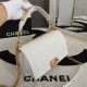 Chanel Boy Flap Medium in Quilted Lambskin - White with Gold Hardware