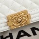 Chanel Boy Flap Medium in Quilted Lambskin - White with Gold Hardware