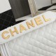 Chanel Boy Flap Medium in Quilted Lambskin - White with Gold Hardware