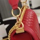 Chanel Boy Flap Medium in Quilted Lambskin - Red with Gold Hardware