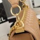 Chanel Boy Flap Medium in Quilted Lambskin - Beige with Gold Hardware