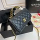 Chanel 22S Quilted Caviar Top Handle Wallet On Chain