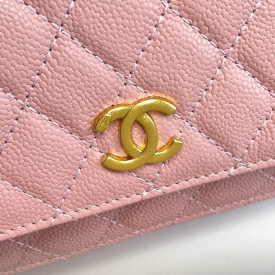 Chanel 22S Quilted Caviar Top Handle Wallet On Chain