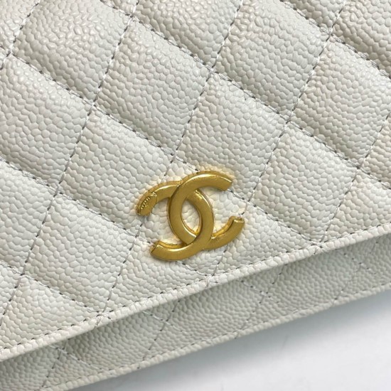 Chanel 22S Quilted Caviar Top Handle Wallet On Chain