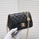 Chanel 23s Quilted Leather Mini Square Charm Strap Flap Bag