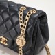 Chanel 23s Quilted Leather Mini Square Charm Strap Flap Bag