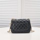 Chanel 23s Quilted Leather Mini Square Charm Strap Flap Bag