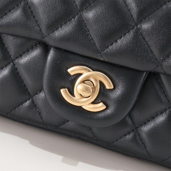 Chanel 23s Quilted Leather Medium Square Charm Strap Flap Bag