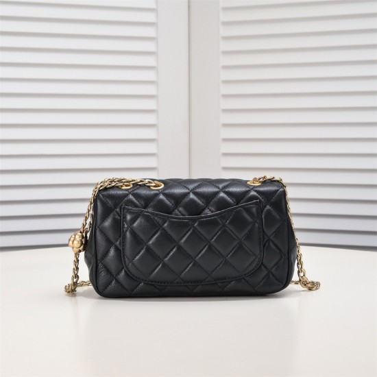 Chanel 23s Quilted Leather Medium Square Charm Strap Flap Bag