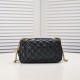 Chanel 23s Quilted Leather Medium Square Charm Strap Flap Bag