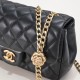 Chanel 23s Quilted Leather Medium Square Charm Strap Flap Bag