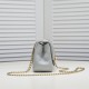 Chanel 23s Quilted Leather Mini Square Charm Strap Flap Bag