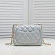 Chanel 23s Quilted Leather Mini Square Charm Strap Flap Bag