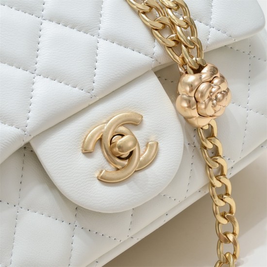 Chanel 23s Quilted Leather Mini Square Charm Strap Flap Bag