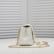 Chanel 23s Quilted Leather Mini Square Charm Strap Flap Bag