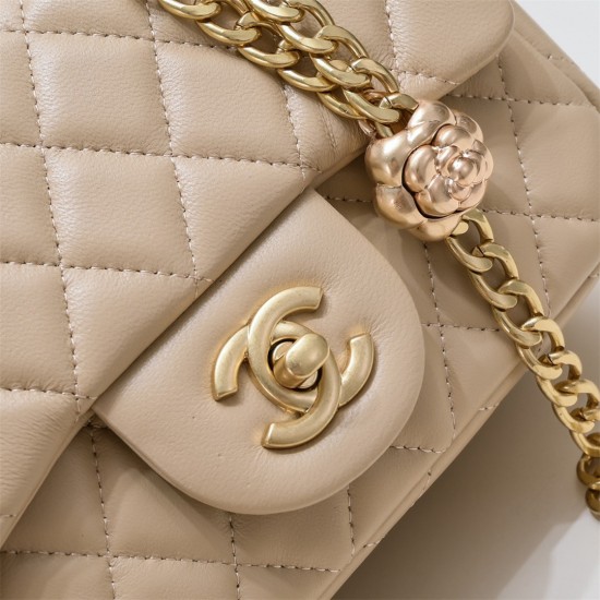 Chanel 23s Quilted Leather Mini Square Charm Strap Flap Bag