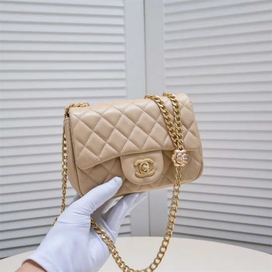 Chanel 23s Quilted Leather Mini Square Charm Strap Flap Bag