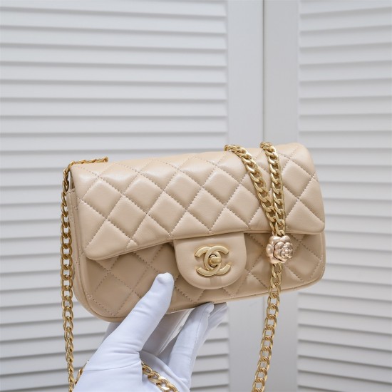 Chanel 23s Quilted Leather Medium Square Charm Strap Flap Bag