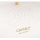 Chanel Classic Double Flap Quilted Caviar Medium Bag - White with Gold Hardware