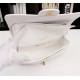 Chanel Classic Double Flap Quilted Caviar Medium Bag - White with Gold Hardware