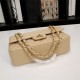 Chanel Classic Double Flap Quilted Caviar Medium Bag - Yellow with Gold Hardware