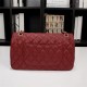 Chanel Classic Double Flap Quilted Caviar Medium Bag - Maroon with Gold Hardware